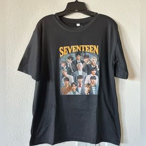 K-Pop Sensation - Seventeen -  Short Sleeve Tee - Black / Large